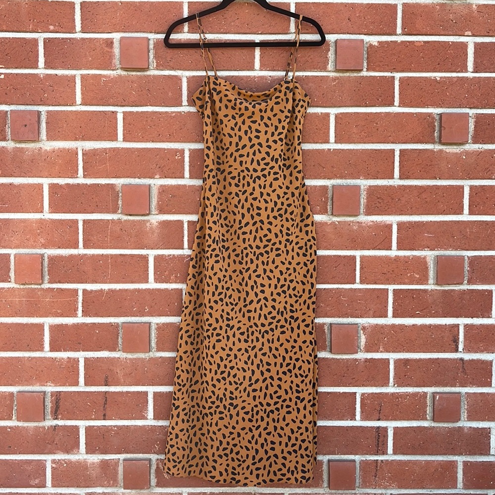 Spotted Cutout Maxi Dress
